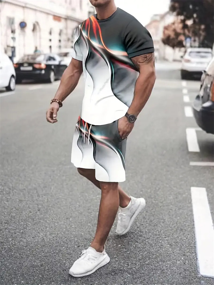 Running Gear - Erkek Kadın Degrade Doku T-shirt Iki