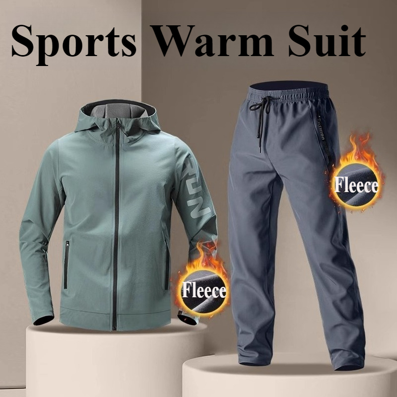 Running Gear Outfit - Erkek Sıcak Polar Spor Giyim Seti