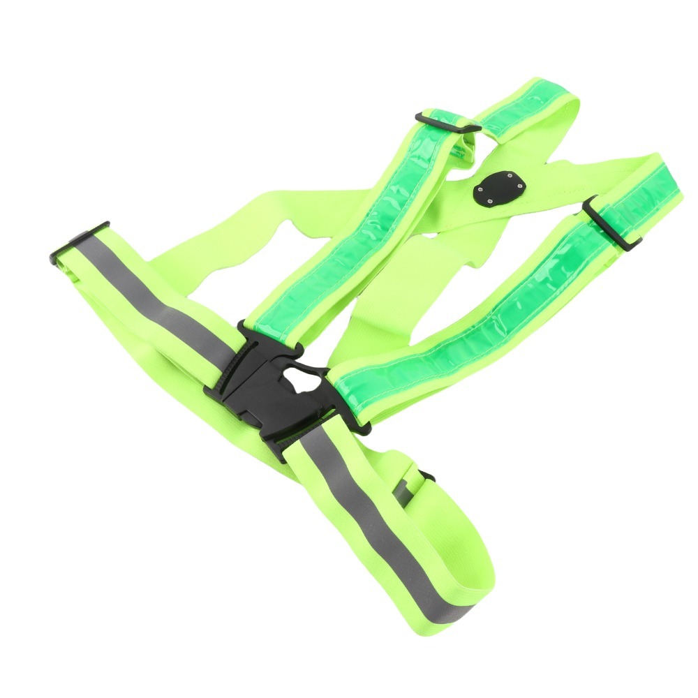 Running Gear Green - Yeni Polyester LED Güvenlik Yeleği Yeşil