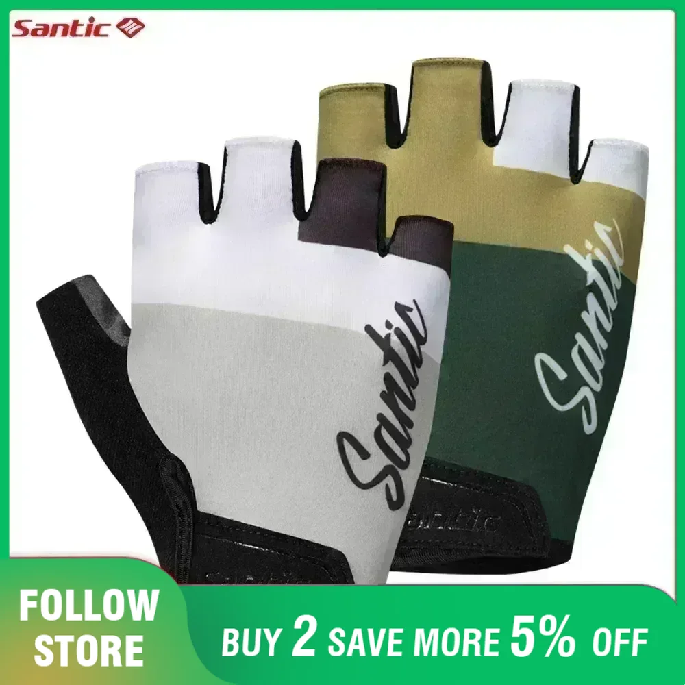 Running Gear Outdoor - Santic Unisex Yarım bisiklet eldiveni Kaymaz