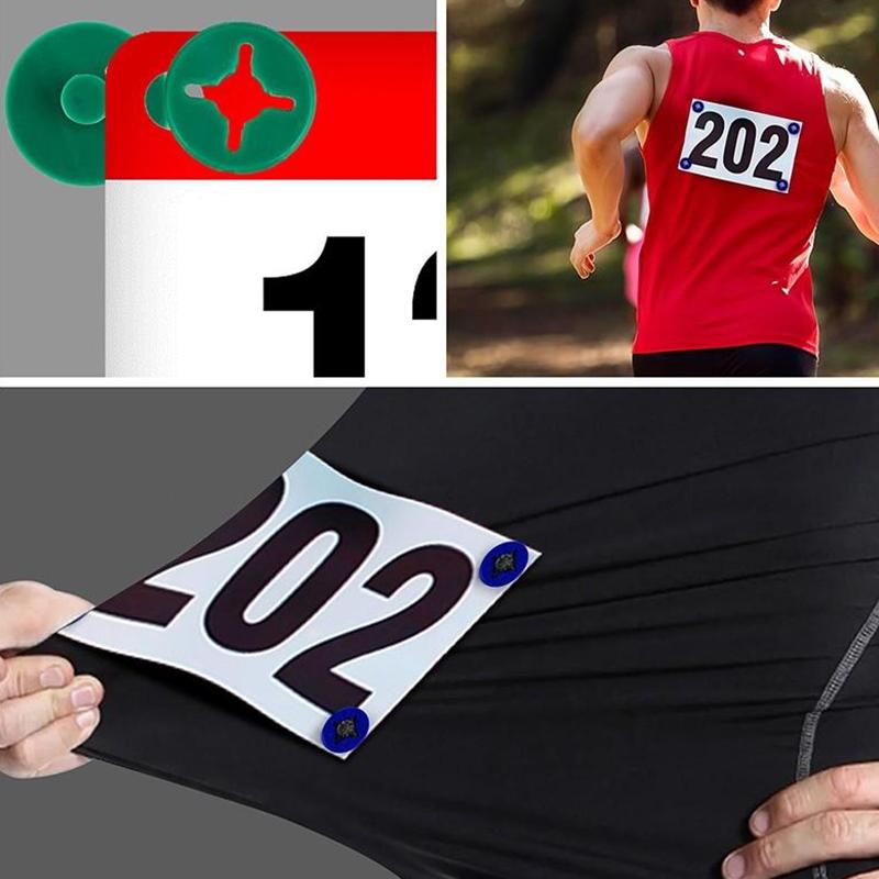 Running Gear Green - 12 Adet Yarış Numarası Tutucu Klipsleri
